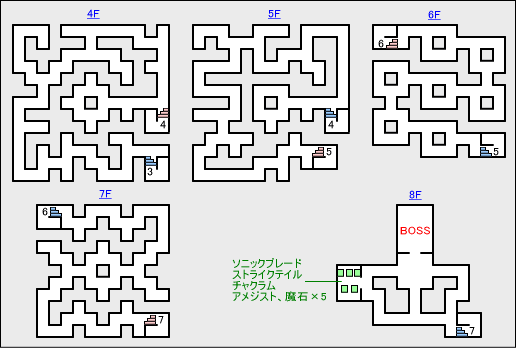 PSP版ヒュプノスの塔マップ2