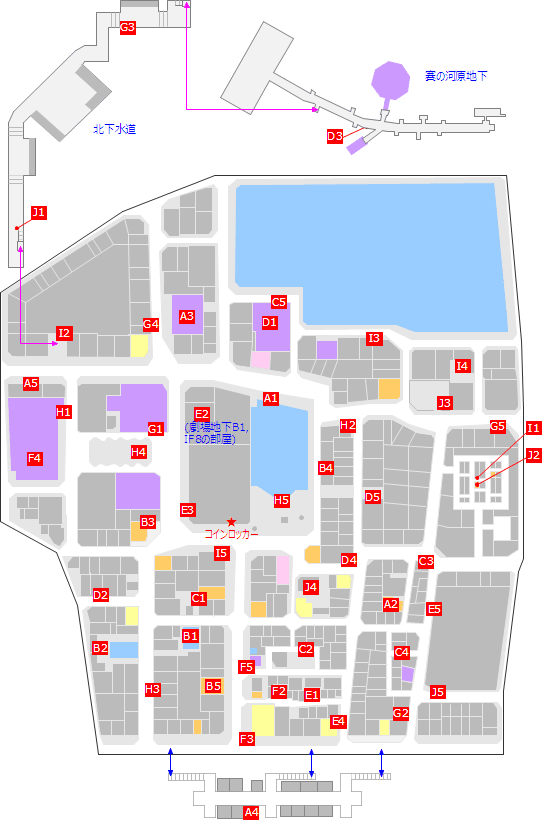 神室町のコインロッカーの鍵のマップ